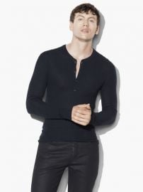 John Varvatos Silk Cashmere Waffle Knit Henley at John Varvatos